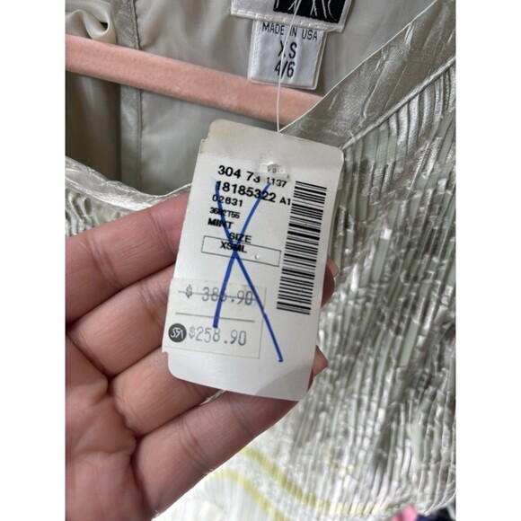 Vintage Jeanne Marc Designer Gown Dress 4/6 Accordion Pleated Art Deco Ethereal - Picture 4 of 16